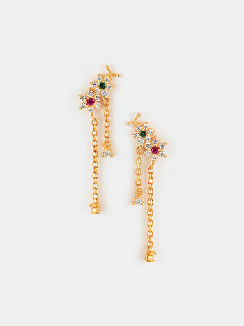 Lustre of my Cluster 7 Stone Earrings in Gold Polished 925 Silver