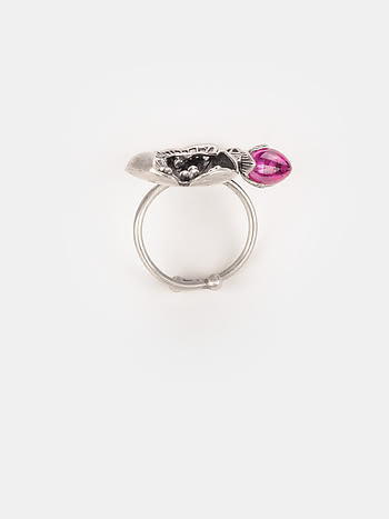 Oxidised Rise Above Stigma Ring in 925 Silver