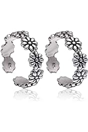 SILVER FLOWER RING WITH  925 HALLMARK