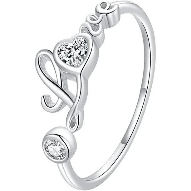 LOVE SILVER RING WITH 925 HALLMARK