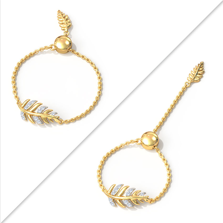 Pine Gold Polished Silver Flexi Ring