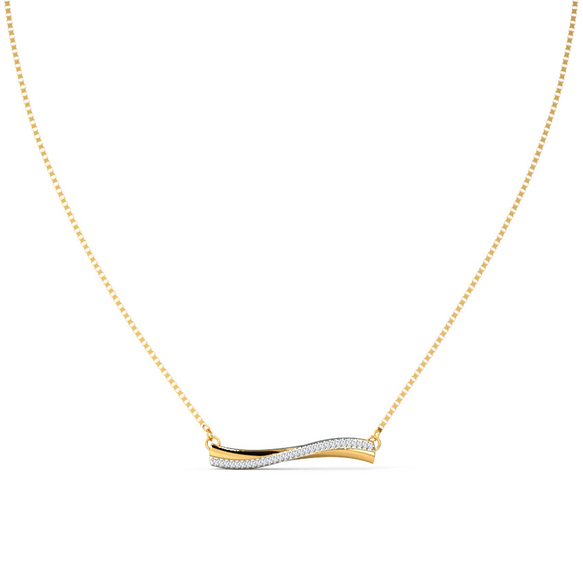 Amias Bar Gold Polished Silver Necklace