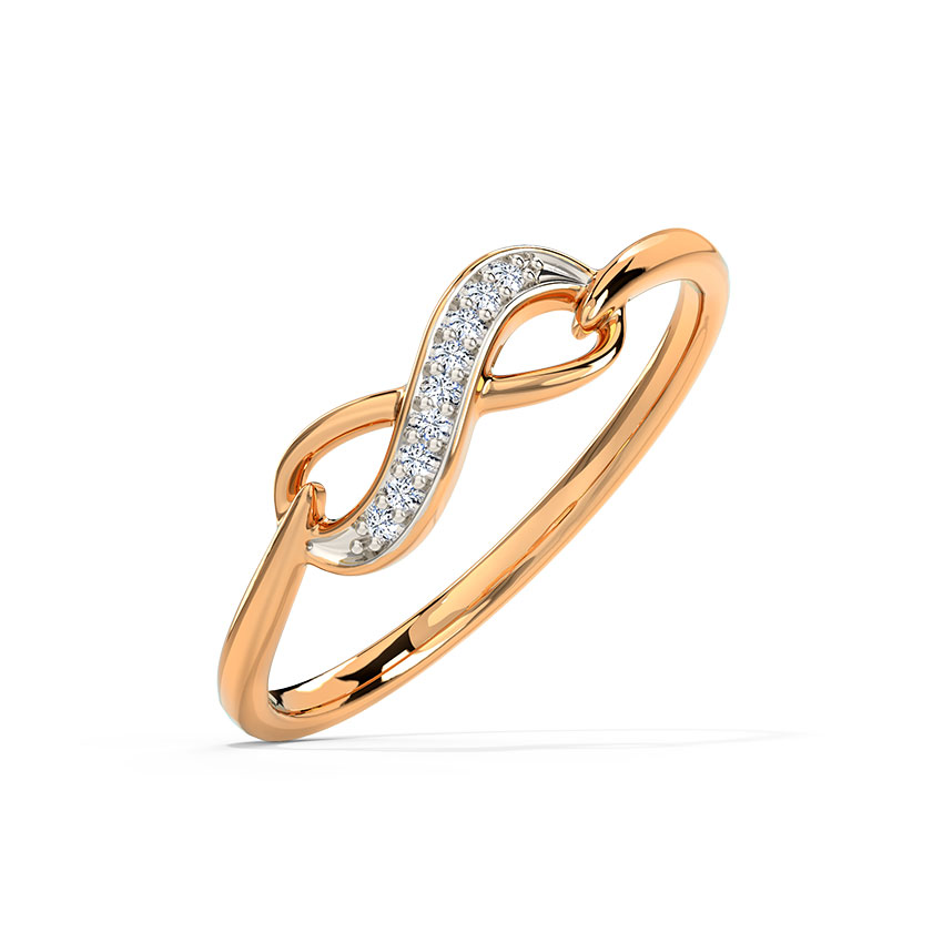 Infinity Fore Life Gold Polished Silver Stone Ring