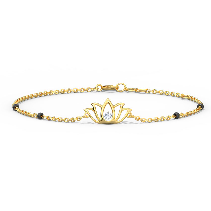 Ahana Gold Polished Silver Mangalsutra Bracelet