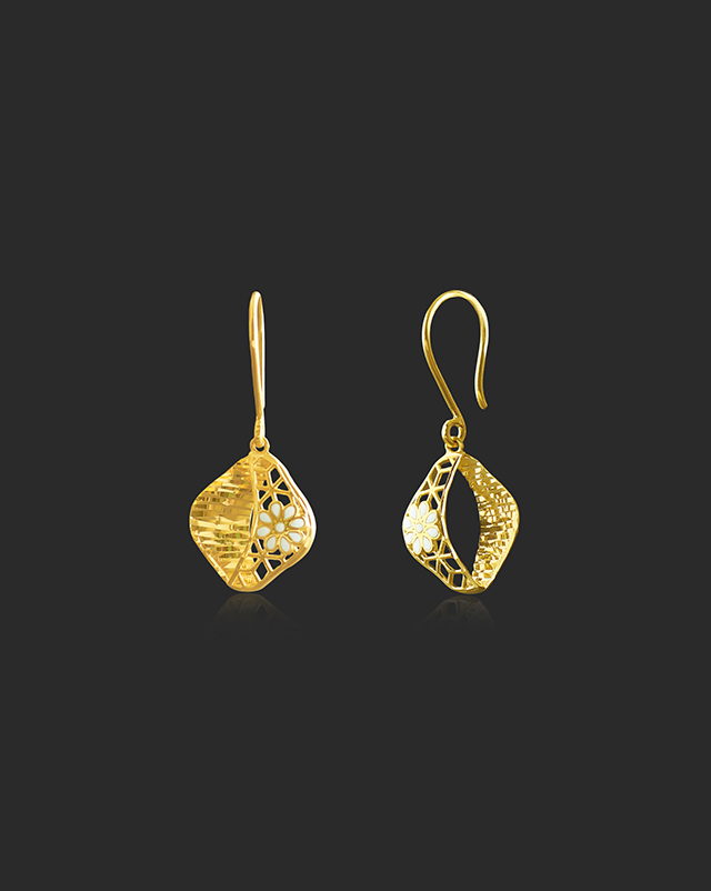 Nimisha 22KT Silver with Gold Polished Earrings