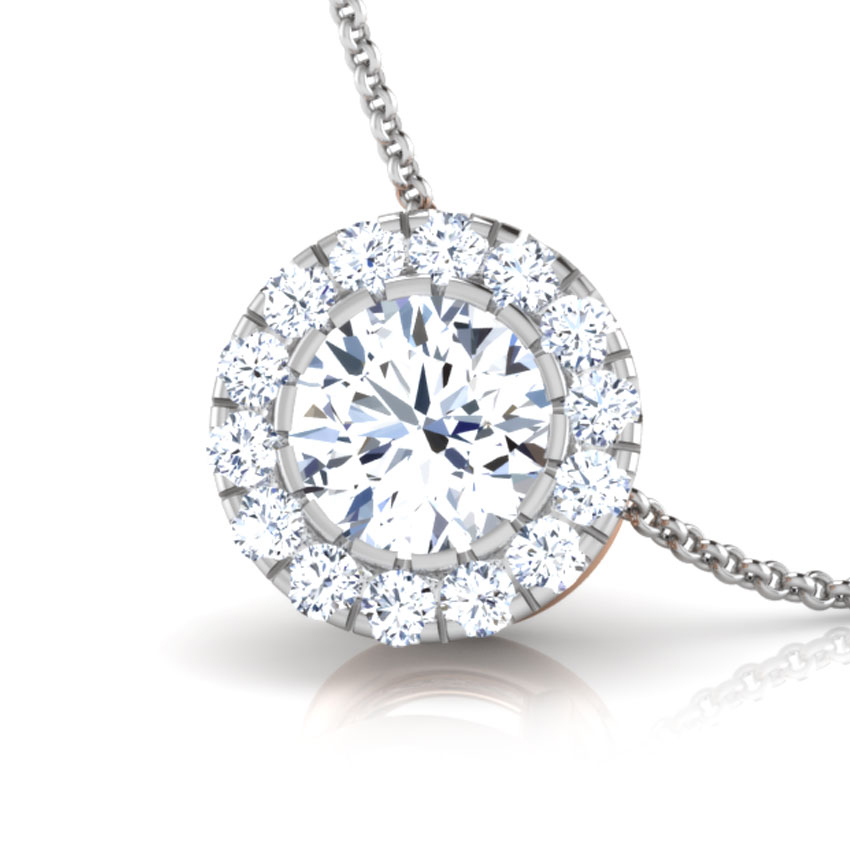 Silver Halo Medallion Solitaire Pendant Product Details
