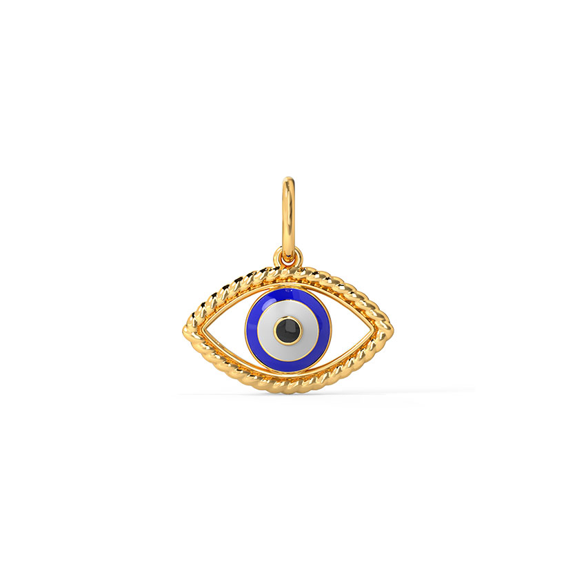 Exclusive Evil Eye Gold Polished Silver Charm Product Details
