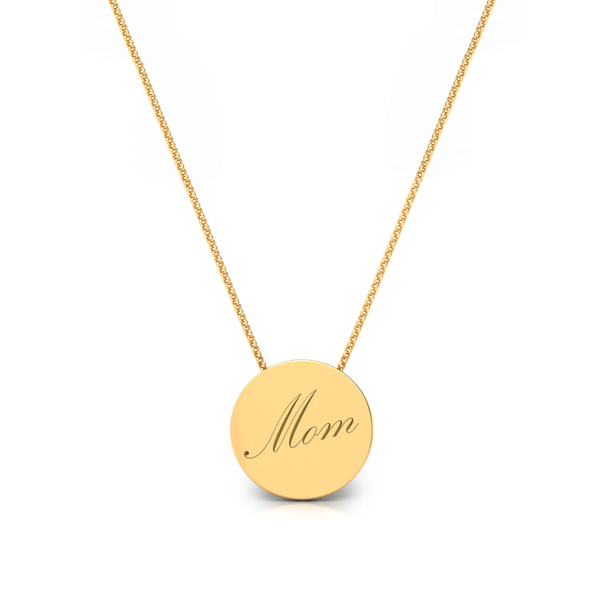 Classic Mom Gold Polished Silver Pendant